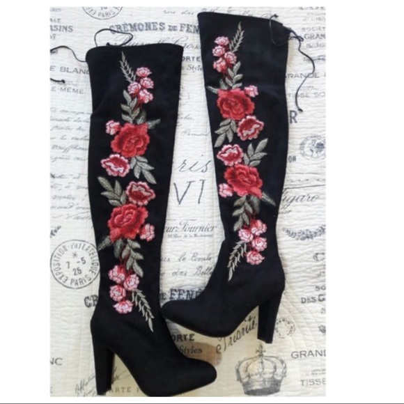 ✨LAST ONES✨embroidered over the knee boots - Picture 3 of 8